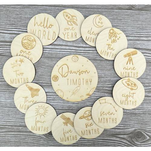 Birth Announcement Sign,Baby name sign,Baby Name Reveal,Baby Milestone Card,Baby Shower Gift,Baby Space Theme,Milestone Cards,Space Nursrey