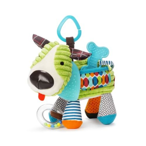 Skip Hop Bandana Buddies Baby Activity and Teething Toy with Multi-Sensory Rattle and Textures, Puppy
