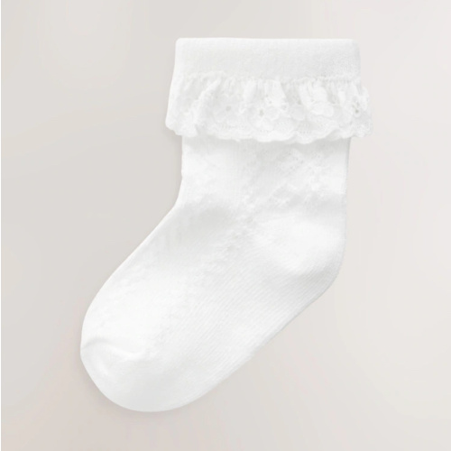 Buy White Lace Baby Socks 3 Pack - White from Next USA
