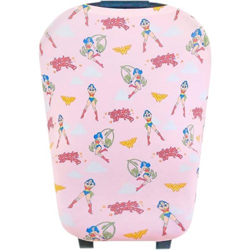 Copper Pearl Multi-Use Cover: Car Seat Covers, Nursing Cover, and Stroller Cover - Stretchy Fabric, All-Season Use, Stylish Designs, Easy Access for Moms - Wonder Woman™