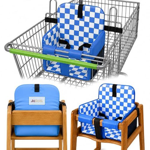 Shopping Cart Seat Cover for Baby, Beige Checkered | High Chair & Grocery Cart Seat Protector, Machine Washable Reusable Cart Liner & Swing Insert, Unisex, Soft, Portable
