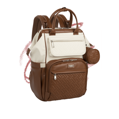 Vegan Leather Wide Top Diaper Backpack
