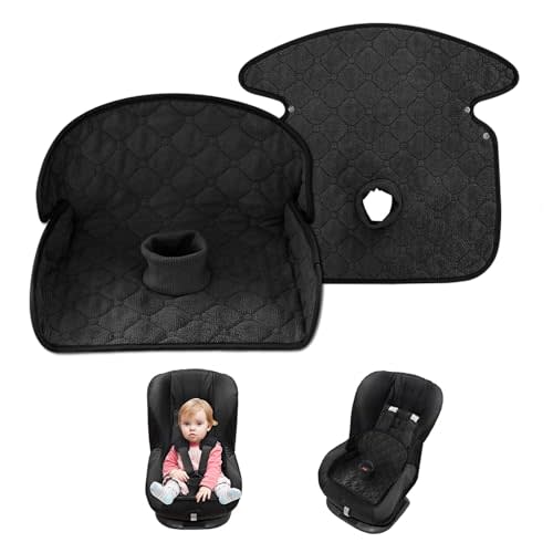 2 Pack Car Seat Protector for Child, Waterproof Toddler Seat Pee Pad for Strollers and Car Seats,4-Tier Leak-Proof,Non-Slip (Black)