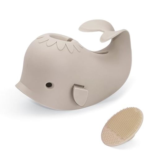 Bath Faucet Cover for Kids,Bath Spout Cover for Baby are Suitable for Most Bathtub Faucet,spout Cover Bathroom Tub Adds Fun to Your Baby in The Shower.(Beige+Brush)