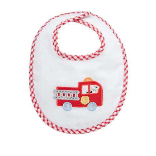 Firetruck Feeding Bib-Red