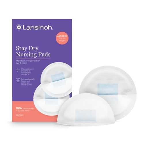 Lansinoh Stay Dry Disposable Nursing Pads, 100 Count