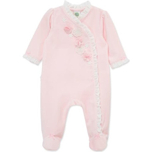 Little Me Velour Flowers Footie | Nordstromrack