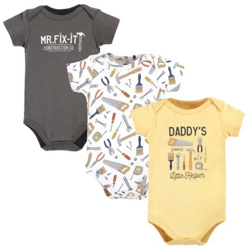 Hudson Baby Infant Boy Cotton Bodysuits, Construction Work, 3-6 Months