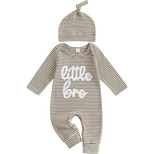 Newborn Baby Boy Clothes Little Brother Romper Jumpsuits One Piece Infant Coming Home Outfit 2Pcs Clothing Set