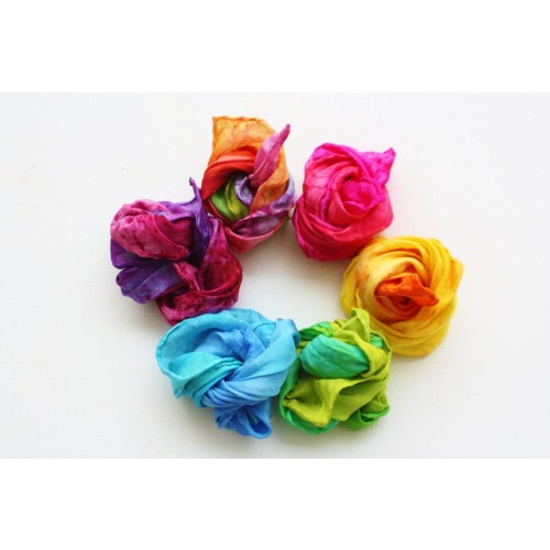 Play Silk 6 pc set 11 x 11 Waldorf Children Rainbow, Mini Play Scarves, Silk Set