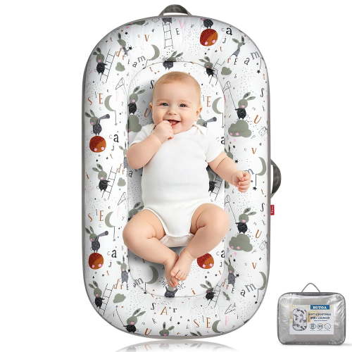 BUTOA Baby Lounger - Breathable Soft Baby Nest, Portable Infant Support Cushion Tummy Time Mat for 0-24 Months, Infant Lounger for Home and Travel, Ideal Newborn Babies Essentials Baby Shower Gifts