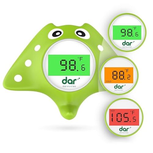 Baby Bath Thermometer, Digital Water Temperature Thermometers with 3 Color Backlit and Temperature Warning, Safety Bath Tube Thermometers Floating Toy for Infant, Toddler