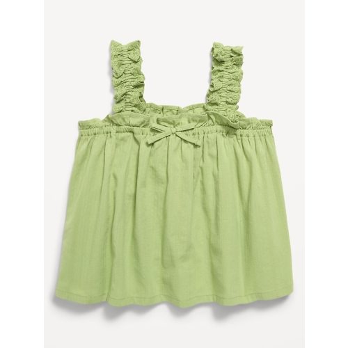 Sleeveless Textured Seersucker Top for Toddler Girls
