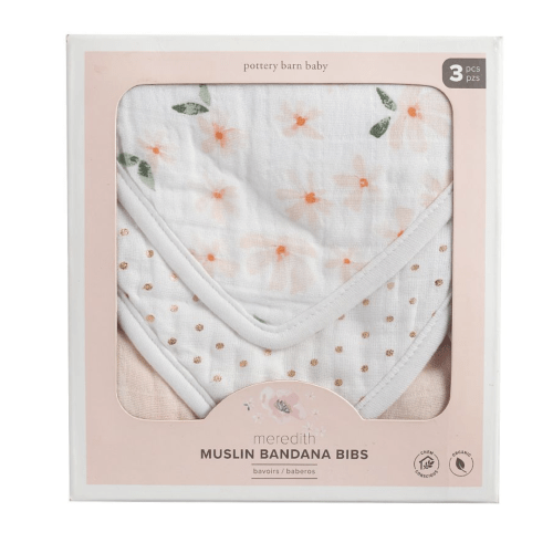 Meredith Muslin Drool Bib Set | Pottery Barn Kids