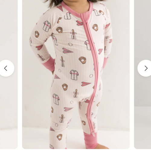Pink Baseball Zipper Romper – In My Jammers