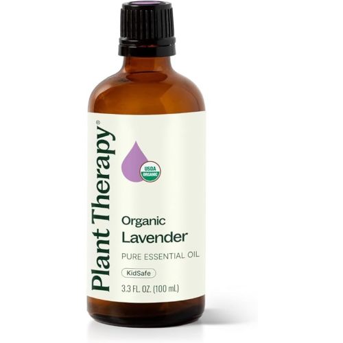 Plant Therapy Organic Lavender Essential Oil 100% Pure, USDA Certified Organic, Undiluted, Natural Aromatherapy, Therapeutic Grade 100 mL (3.3 oz)