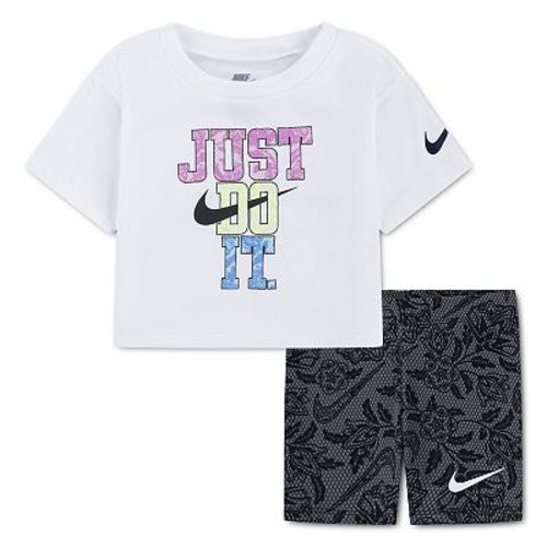 Baby Girls Nike "Just Do It." Boxy Top & Biker Shorts 2-Piece Set