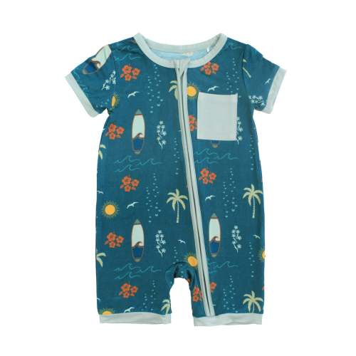 Surfs Up Bamboo Baby Shortie Romper