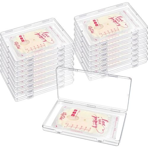 8 Pcs Clear Flat Breast Milk Freezer Storage Organizer, Space Saving Breastmilk Freezer Tray for Breastfeeding Bag Organization, Reusable Breastmilk Storage Containers, 7.48 x 5.11 x 0.67 in
