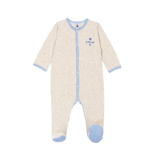 Velour Front Snap Footie