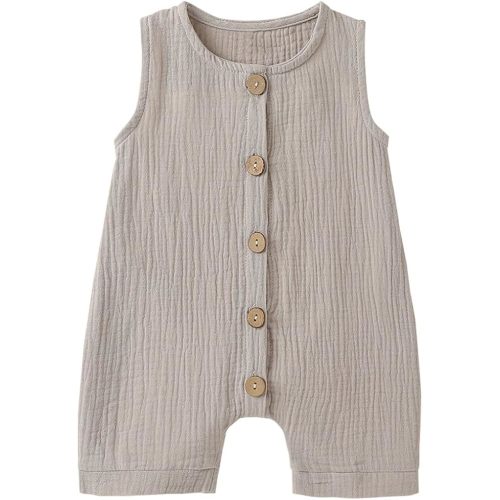 Infant Newborn Baby Boys Girls Cotton Linen Romper Summer Jumpsuit Sleeveless Overalls Clothing Set