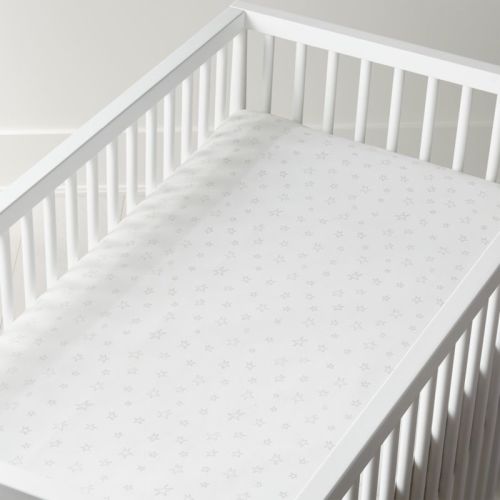 Organic Cream Star Crib Fitted Sheet