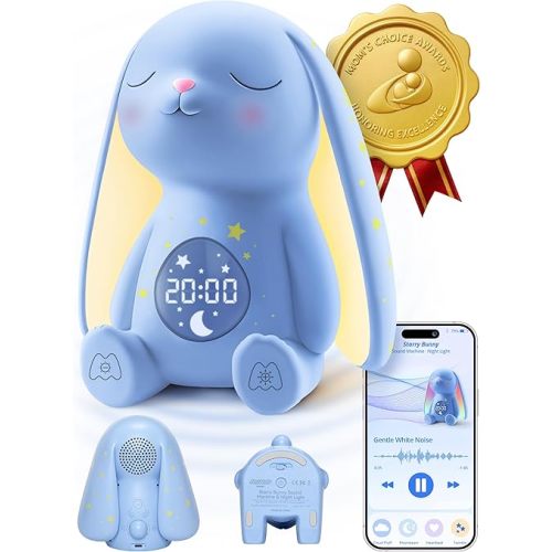 2025 Mom's Choice Awards | White Noise Sound Machine Baby – AI Cry Detection, 100 Soothing Sounds, App Control, Night Light, Sleep Trainer, Sound Machine for Sleep, Newborn Essentials, Alarm Clock