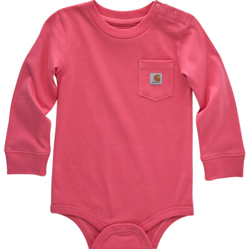 Carhartt Infant Girls' Logo Pocket Long Sleeve Onesie