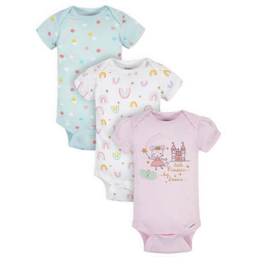 Gerber Baby Girls Onesies® Brand Bodysuits, 3-Pack