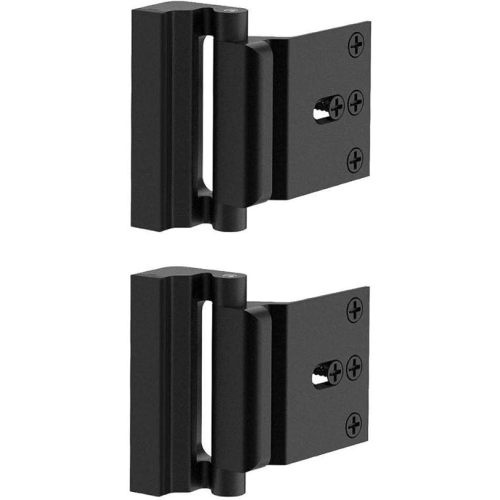 2 Pack Door Reinforcement Locks with 8 Screws, Home Security Door Lock for Toddler, Childproof Door Lock Night Lock Withstand 800 Lbs (Black)