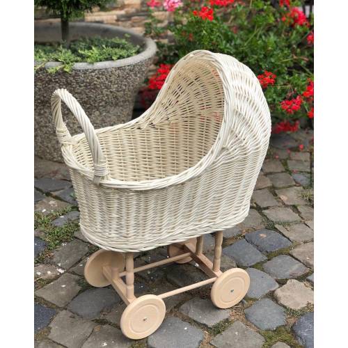 natural wicker doll pram, baby doll carriage, doll stroller, handmade doll pram, ecofriendly , birthday gift for kids, wood pram