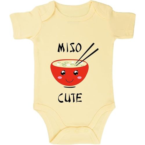 listery Funny Baby Clothes Miso Cute Bodysuit Miso Cute Infant Baby Anime Newborn Unisex Romper