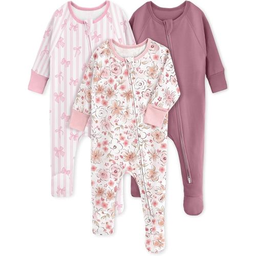 Yoofoss Baby Pajamas 100% Organic Cotton Baby Sleepers for Newborn 0-3 3-6 6-9 Months Boys Girl Clothes 3pcs Footed PJs