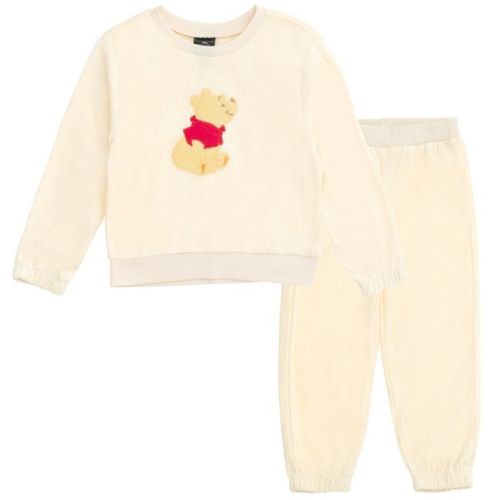 Disney Winnie the Pooh Infant Baby Girls Velour Sweatshirt and Jogger Pants Outfit Set Cream Winnie The Pooh 18 Months