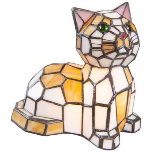 Dale Tiffany 7.5" Tall Tiger Cat Tiffany Accent Lamp