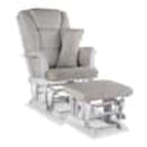 Storkcraft Tuscany White with Taupe Swirl Cushion Glider and Ottoman Set 06554-561