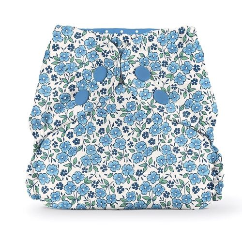 Esembly Cloth Diaper Cover - Reusable Swim Diaper, Waterproof, Breathable - Adjustable Outer Layer Over Absorbent Inner for Blowout Protection - Forget-me-not, Size 1 (7-17lbs)