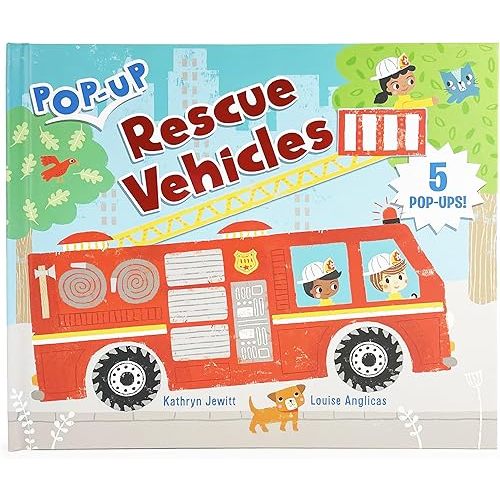 Rescue Vehicles: A Pop-Up Board Book for Toddlers and Young Children with Firetrucks, Ambulances, Rescue Boats, Police Motorcycles, and Helicopters