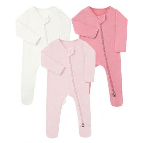 Bamboo Sleepers for Baby Boy, Newborn Footie Footed Pajamas, Bamboo Viscose Infant Onesies Clothing Long Sleeve