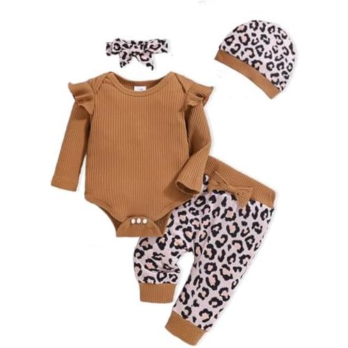 Baby Girl Clothes Newborn Infant Outfits Cute Summer Clothes Spring Romper Set+Hat+Headband