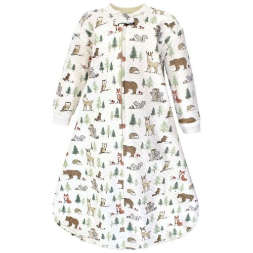 Hudson Baby Infant Boys Premium Quilted Long Sleeve Sleeping Bag and Wearable Blanket, Forest Animals, 6-12 Months