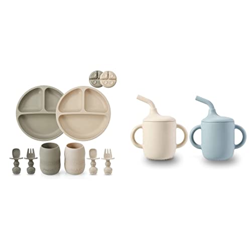 PandaEar Silicone Baby Feeding Set & 2 Pack 100% Tiny Silicone Drinking Training Cup