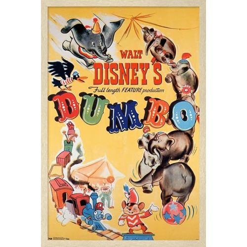 Disney Dumbo - Classic One Sheet Wall Poster, 34L" x 22.4W", Blonde Framed Version