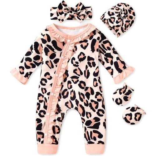 Aalizzwell Baby Girls Romper Outfit Fall Winter Clothes with Accessories