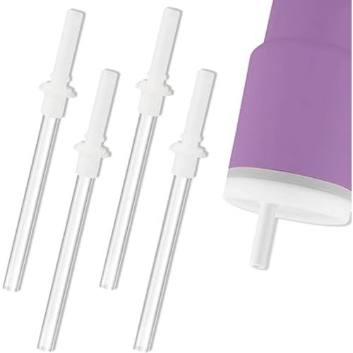 Replacement Straws and Bite Value Compatible with Infantino - My First Tumbler 9 fl.oz, 4 pcs Food-Grade Soft Silicon White