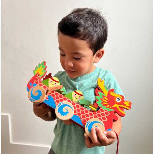 Bitty Bao Wooden Dragon Boat Pull Along Toy