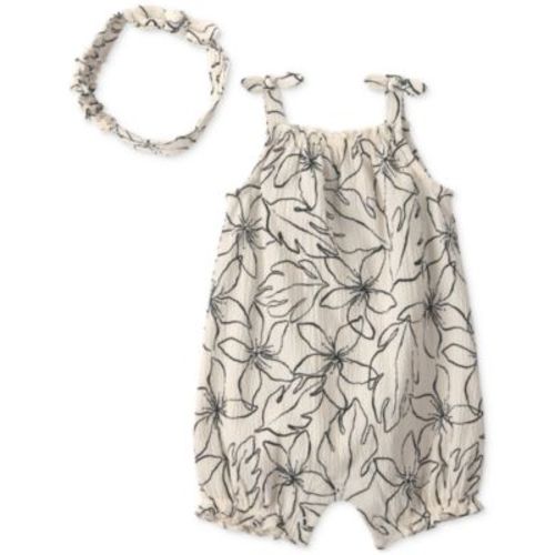 Baby Girls' Floral Romper & Headwrap