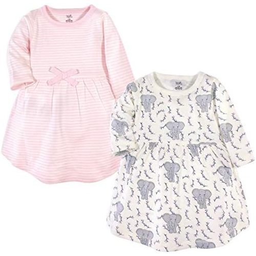 Touched by Nature Girls' One Size Organic Cotton Short Long-Sleeve Dresses