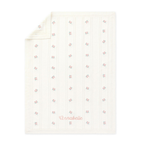 Dreamy Luxe Knit Baby Blanket - Ivory Floral
