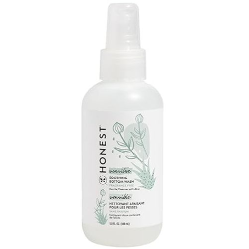 The Honest Company Soothing Baby Bottom Wash, Gently Cleanses and Refreshes, Naturally Derived Non-Irritating Made with Aloe, 5 fl oz